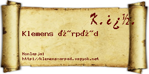 Klemens Árpád névjegykártya