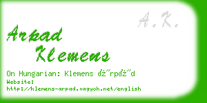 arpad klemens business card